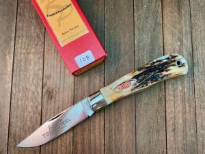Robeson by Queen Mountain Man Lockback  STAG Tool Steel Blade 1 of 100