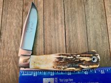 Robeson by Queen Mountain Man Lockback  STAG Tool Steel Blade 1 of 100