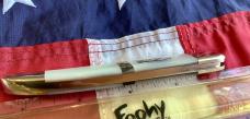 Russell Large Locking Toothpick Pocket Knife w/ Great Mother of Pearl Handles + Abalone Band - NOS