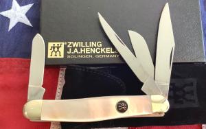 J A Henckels 4 Blade Stockman Pocket Knife w/ Flashy Mother of Pearl Handles -NOS