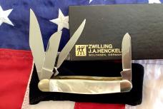 J A Henckels 4 Blade Stockman Pocket Knife w/ Flashy Mother of Pearl Handles -NOS