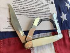 Bear & Son Stockman w/ Sweet Ivory Handles in Orig Tin +Paper work -NOS
