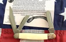 Bear & Son Stockman w/ Sweet Ivory Handles in Orig Tin +Paper work -NOS