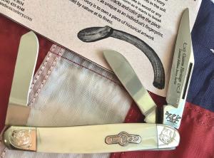 Bear & Son Stockman w/ Sweet Ivory Handles in Orig Tin +Paper work -NOS