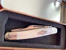 Bear & Son Stockman w/ Sweet Ivory Handles in Orig Tin +Paper work -NOS