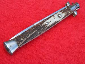  New 13"  Italian Stiletto Stag-Horn  SS-Bayonet grind Blade full lined nickel/silver bolsters