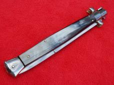  New 13" Italian Stiletto Brazilian-Horn  SS-Bayonet grind Blade full lined nickel/silver bolsters