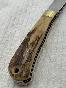 Bowen USA Large 2 Blade Bullet Knife Made For LL Bean Stag Handle (136)