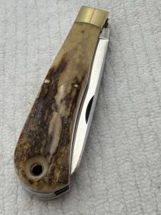 Bowen USA Large 2 Blade Bullet Knife Made For LL Bean Stag Handle (136)