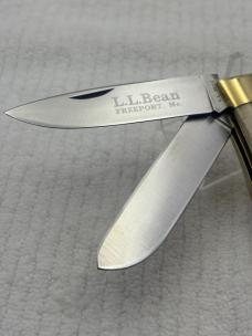 Bowen USA Large 2 Blade Bullet Knife Made For LL Bean Stag Handle (136)