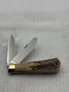 Bowen USA Large 2 Blade Bullet Knife Made For LL Bean Stag Handle (136)
