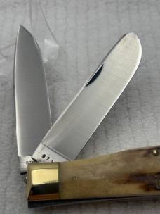 Bowen USA Large 2 Blade Bullet Knife Made For LL Bean Stag Handle (136)