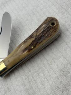 Bowen USA Large 2 Blade Bullet Knife Made For LL Bean Stag Handle (136)