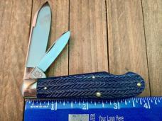 Marbles MSA Gladstone MI (Dave Shirley) Easy Open Teardrop Jack Blue Italian Jigged Bone 2001
