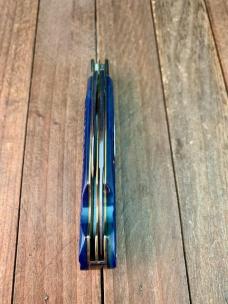 Marbles MSA Gladstone MI (Dave Shirley) Easy Open Teardrop Jack Blue Italian Jigged Bone 2001