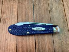 Marbles MSA Gladstone MI (Dave Shirley) Easy Open Teardrop Jack Blue Italian Jigged Bone 2001