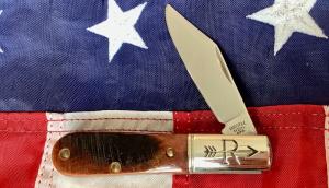 Russell Barlow Pocket Knife w/ Great Brown Bone Handles -NOS