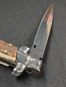 FRANK BELTRAME 23CM 9" BAYONET STILETTO STAG HORN 4MM KICK SPRING.. NEW AND SNAPPY!! 