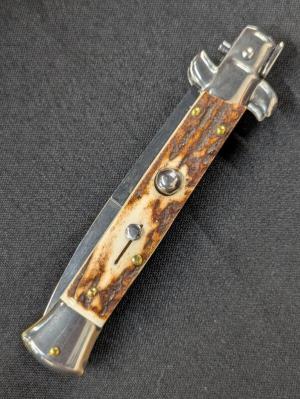 FRANK BELTRAME 23CM 9quot BAYONET STILETTO STAG HORN 4MM KICK SPRING NEW AND SNAPPY 