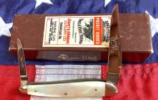 Schatt & Morgan Half Whittler w/ Super Flashy Mother of Pearl Handles -NOS & M/NM