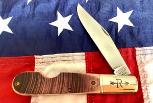 Russell Heavy Large Daddy Barlow Pocket Knife w/ Great Brown Bone Handles -NOS