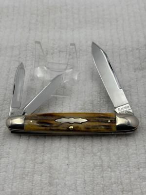 Crandall Bradford PA 1992 3 Blade Large Whittler Stag Handle (61)