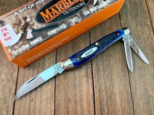 Marbles MSA Gladstone MI (Dave Shirley) Whittler Blue Italian Jigged Bone 2001