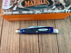 Marbles MSA Gladstone MI (Dave Shirley) Whittler Blue Italian Jigged Bone 2001