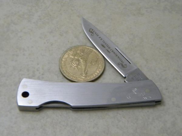 Case XX USA 1889-1989 Centennial Metal 059L SS Lockback Knife Case XX USA 1889-1989 Centennial Metal 059L SS Lockback Knife