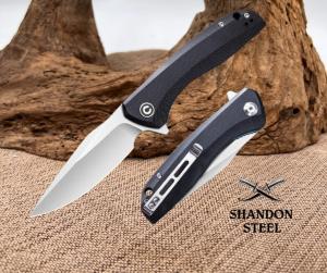Civivi Backlash Black G10 Handle Linerlock Folding 9Cr18MoV Pocket Knife - C801C