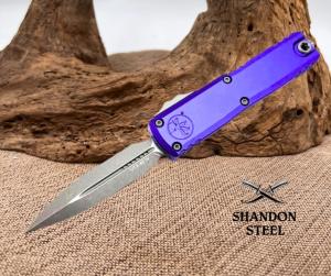 Microtech UTX-85 Gen IV w/ Purple Handle & Apocalyptic D/E M390MK 12324-10APPU