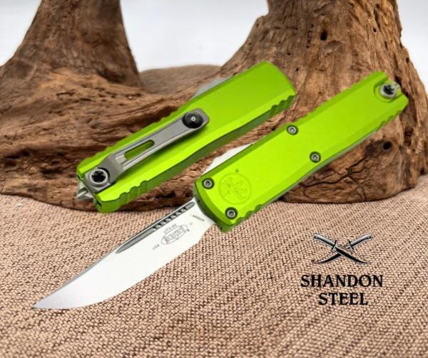 Microtech UTX-85 GEN IV S/E STONEWASH STANDARD NEON GREEN M390MK 12314-10NG Microtech UTX-85 GEN IV S/E STONEWASH STANDARD NEON GREEN M390MK 12314-10NG