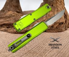 Microtech UTX-85 GEN IV S/E STONEWASH STANDARD NEON GREEN M390MK 12314-10NG