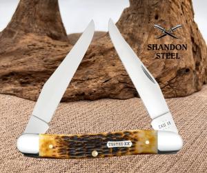Case XX USA Burnt Amber Bone Rogers Jig Carbon Steel Muskrat Pocketknife 51395