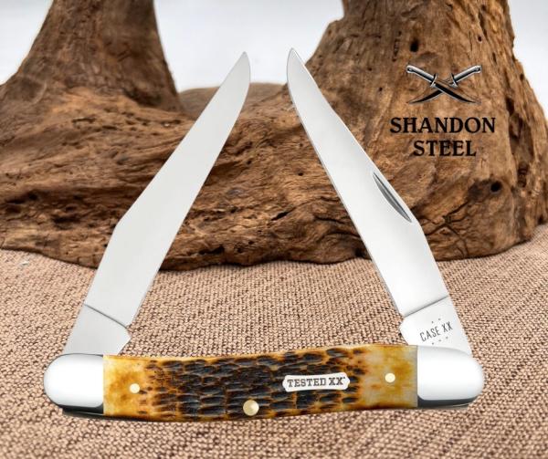 Case XX USA Burnt Amber Bone Rogers Jig Carbon Steel Muskrat Pocketknife 51395 Case XX USA Burnt Amber Bone Rogers Jig Carbon Steel Muskrat Pocketknife 51395