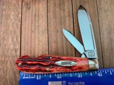 Marbles MSA Gladstone MI ( Dave Shirley) Easy Open Tear Drop Jack Red Carved Stag Bone 2001