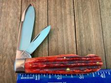 Marbles MSA Gladstone MI ( Dave Shirley) Easy Open Tear Drop Jack Red Carved Stag Bone 2001