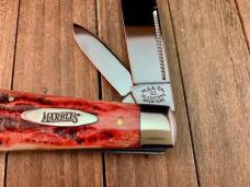 Marbles MSA Gladstone MI ( Dave Shirley) Easy Open Tear Drop Jack Red Carved Stag Bone 2001