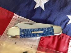 Bulldog Brand, HAND MADE Canoe with Blue Sparkle Handles - NOS