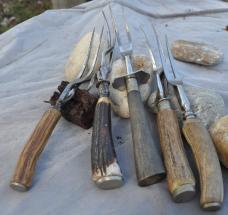 Stag And Horn Forks For Carving Table Wigfall Germany England Hoffritz 5 Pieces 