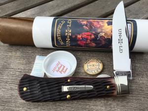 Great Eastern Cutlery Northfield 235120L UN-X-LD Bullet Red Tail Jig Bone Liner Lock