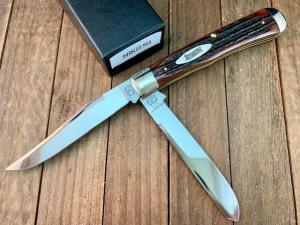 Marbles MSA Gladstone MI (Dave Shirley) Trapper Brown Italian Jigged Bone 2002 