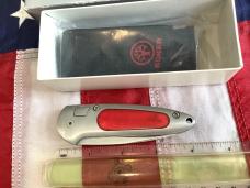 Boker Auto approx 4+” in length. Push button open instantly with purpose