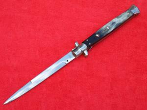  New 13" Italian Stiletto Brazilian-Horn  SS-Bayonet grind Blade fully lined nickel/silver bolsters