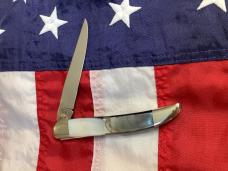Russell Large Locking Toothpick Pocket Knife w/ Flashy Black Lip Pearl Handles + Abalone Band - NOS