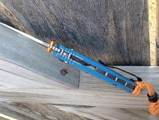 Benchmade Mini Adira Folding Knife Blue Grivory Handle MagnaCut Partially Serrated Blade - New