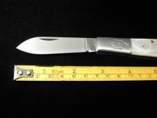 New York Knife Co Smooth Genuine Pearl Matteawan Barlow Knife By Cooper Cutlery M1506P USA Made 
