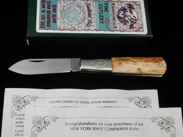 New York Knife Co Smooth Appaloosa Bone Matteawan Barlow Knife By Cooper Cutlery M1506LAS USA Made New York Knife Co Smooth Appaloosa Bone Matteawan Barlow Knife By Cooper Cutlery M1506LAS USA Made