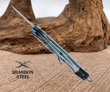 Razor Tactical Blue Assisted Open Folding Pocket Knife Seat Belt Cutter RT7040BL