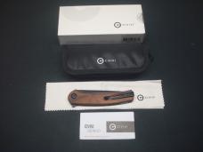 CIVIVI Mini Asticus Flipper Knife Wood Handle (3.25" 10Cr15CoMoV Blade) C19026B-5 NEW IN BOX